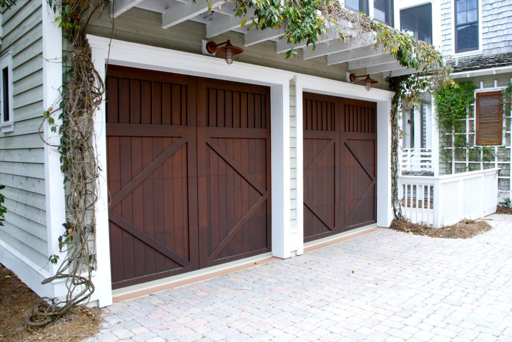 two brown garage doors