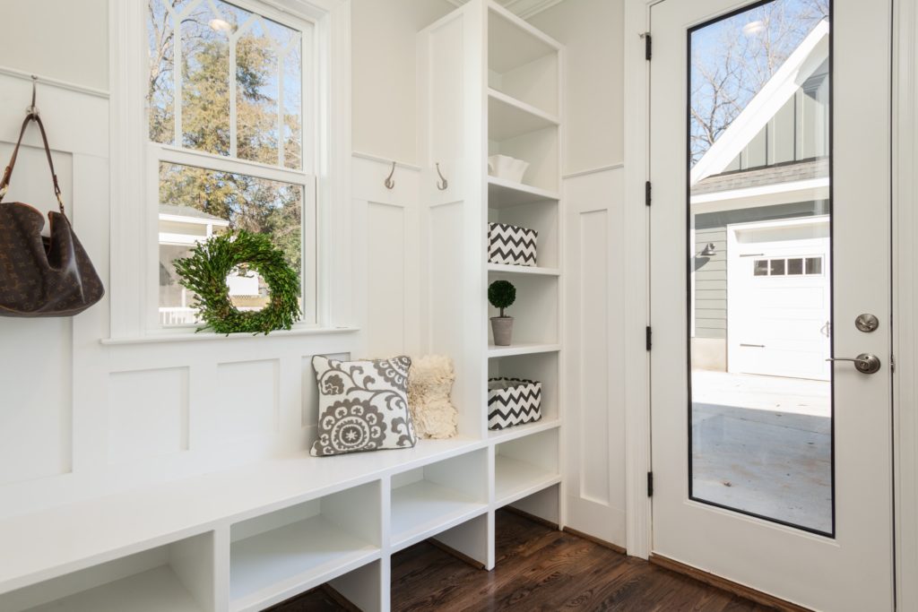 white mudroom