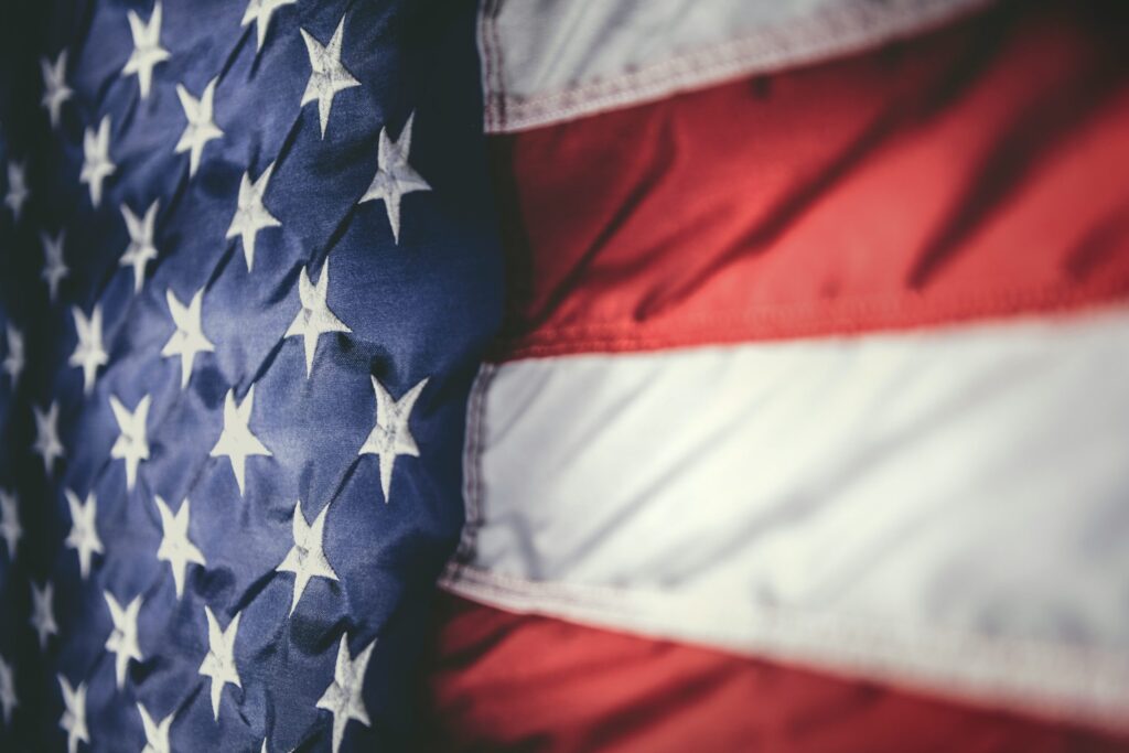 American Flag Close Up Shot