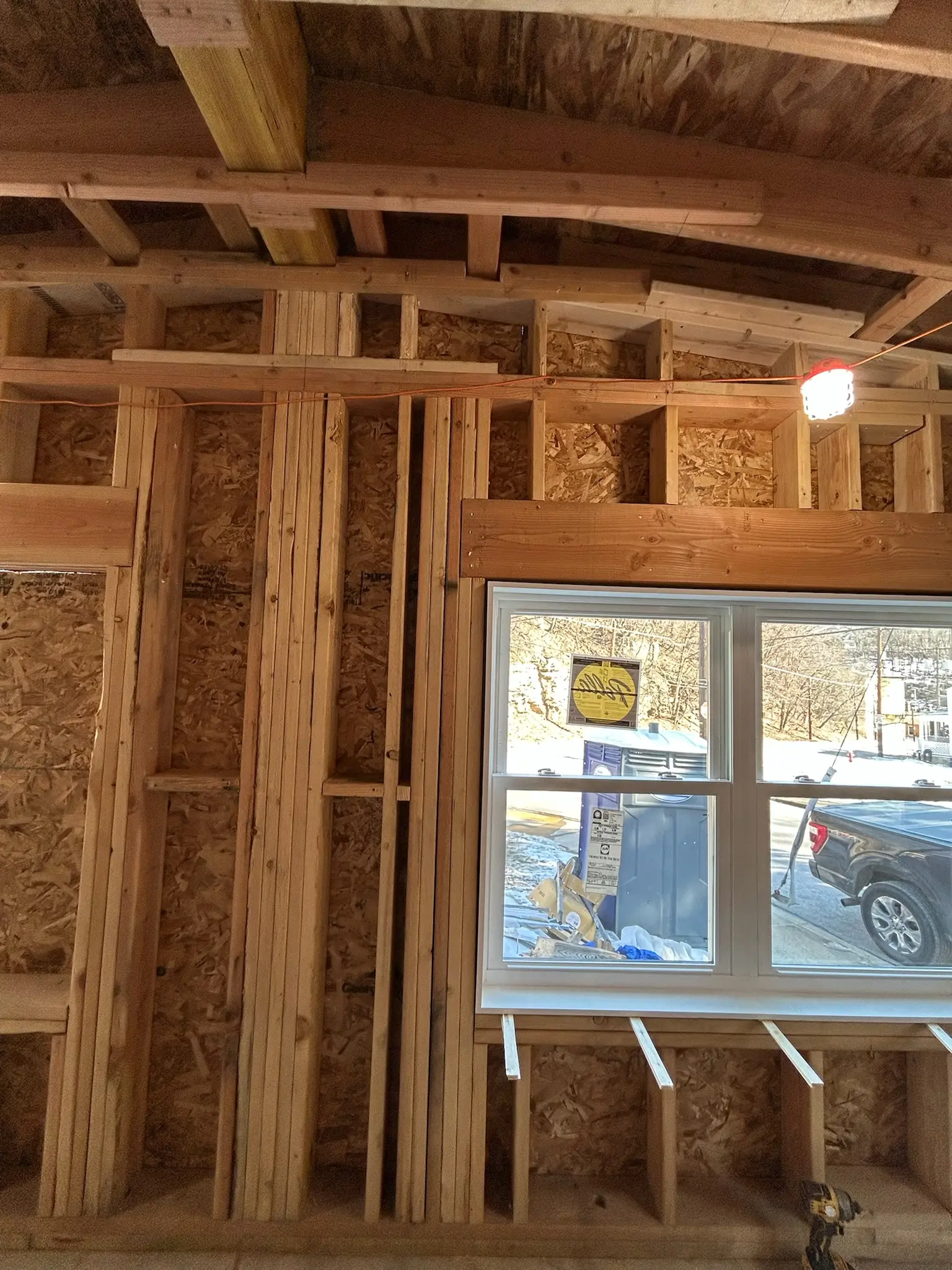 framing and windows of a home renovation