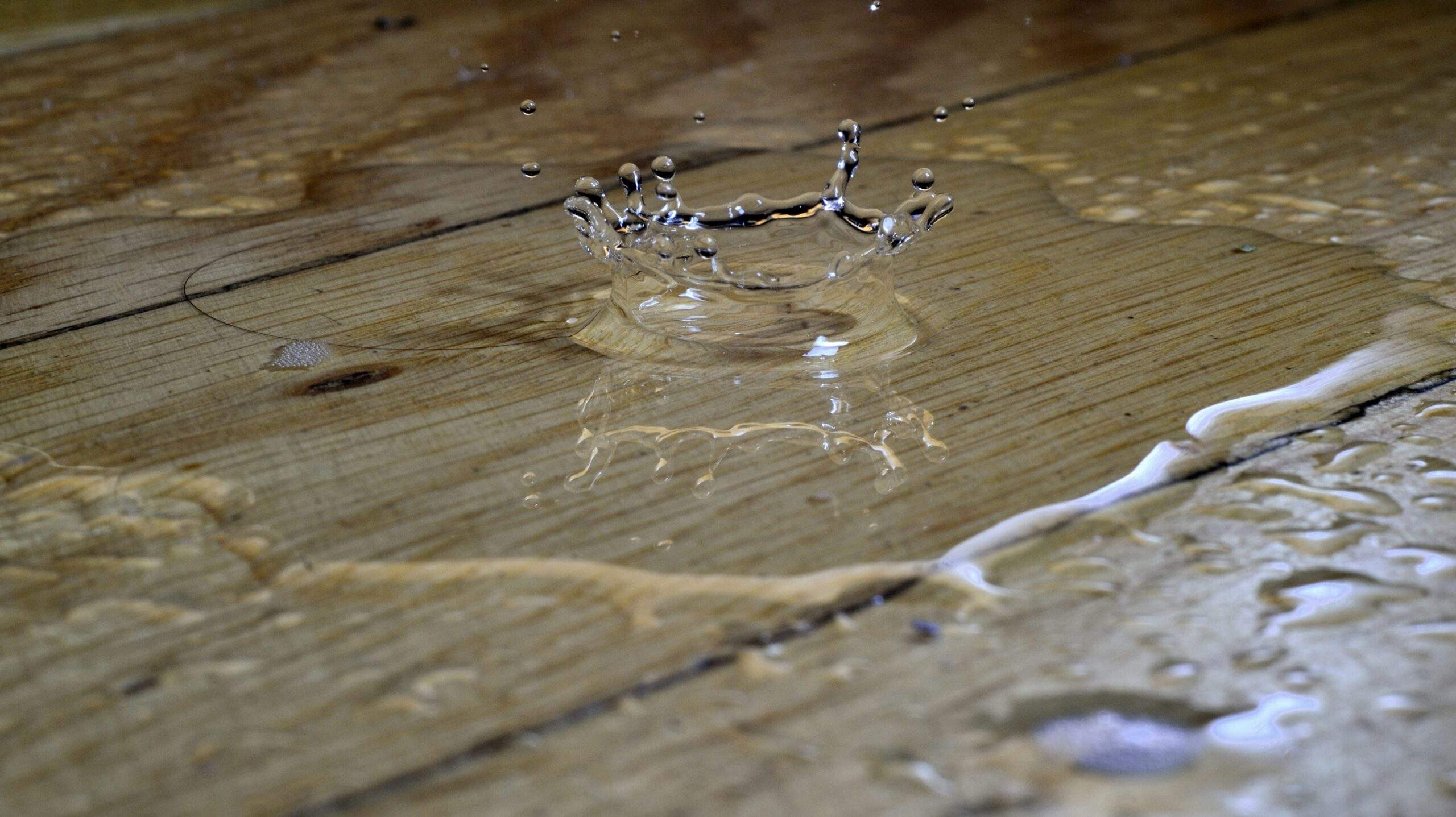 water dripping on hardwood