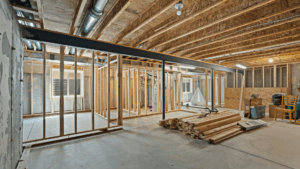 Interior of a commercial space undergoing fire damage mitigation and restoration in Pittsburgh.