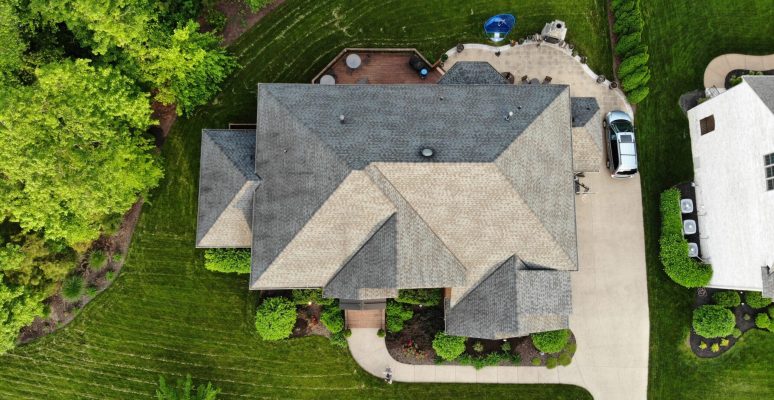 aerial view of a roof in Pittsburgh aerial view of a roof in Pittsburgh